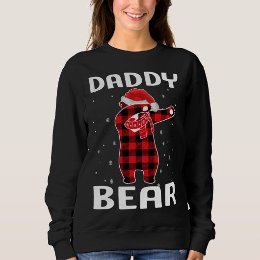 Papa Beer Dabbing Kerstmis pyjama met kerstmuts Trui (Voorkant)