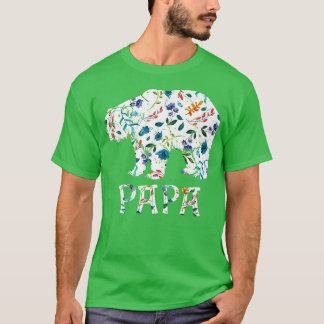 Papa Beer Floral Gifts Matching Family Flower Prem T-shirt