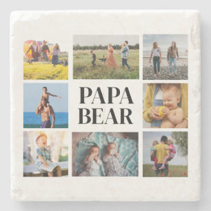 Papa Beer Foto Vaderdag Stenen Onderzetter