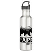 Papa Beer Jaar van het Vaderschap Grunge Waterfles (Voorkant)