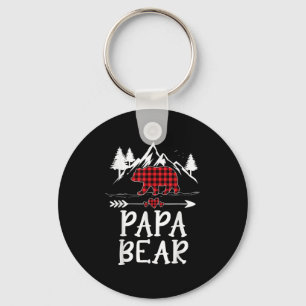 Papa Beer Kerst Pyjama Rode Geruite Buffalo Match Sleutelhanger