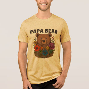 Papa Beer LGBTQ Pride T-shirt: Regenboogvlag Papa Tri-Blend Shirt