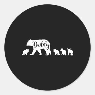 Papa Beer met 4 vier cubs plezier vader papa Ronde Sticker