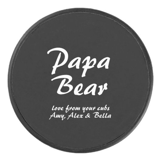 Papa-Beer met cubusscript Hockey Puck (Voorkant)