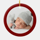 Papa Beer ornament eerste kerstvader met foto (Achterkant)