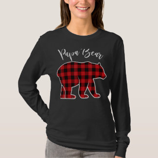 Papa Beer Pajama Red Buffalo Xmas Funny Family Chr T-shirt