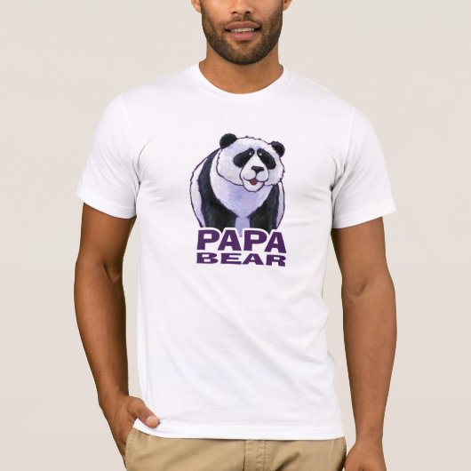 Papa Beer Panda Mannen Light T-shirt (Voorkant)
