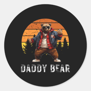 Papa Beer Papa Beer Beste Idee Vaderdag Retro C Ronde Sticker