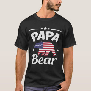 Papa Beer Patriottische Vlag Matching 4th of July T-shirt