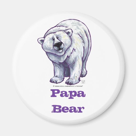 Papa Beer Polar Beer Round Magnet Magneet (Voorkant)
