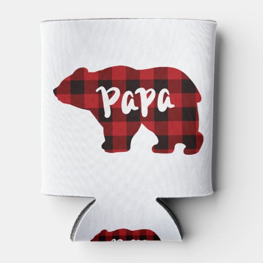 Papa-Beer - Rood en zwart gebuffel Blikjeskoeler (Voorkant)