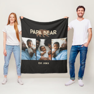 Papa Beer Vader Oprichtingsjaar 3 Foto Fleece Deken