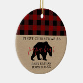 Papa Beer-versiering eerste kerstvader Keramisch Ornament (Rechts)