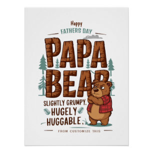 Papa Beer Vibes - enigszins chagrijnig, enorm knuf Perfect Poster