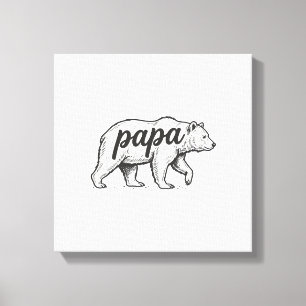 Papa Beer Vintage Gravure Vector Design_1 Canvas Afdruk