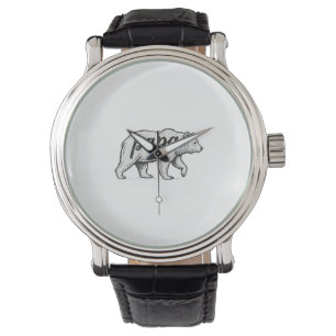 Papa Beer Vintage Gravure Vector Design_1 Horloge