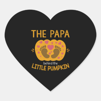 Papa Behind Pumpkin Little Herfst Autumn Baby onth Hart Sticker