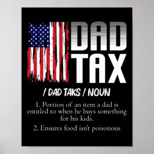 Papa Belasting Definitie Grappige Vaders Dag Poster