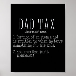 Papa Belasting Definitie Mannen Grappig Vaderdag 8 Poster
