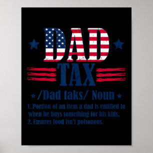 Papa Belasting Definitie Mannen Grappig Vaderdag Poster