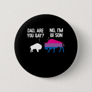 Papa ben jij Gay Bison Bisexual Funny Bi Pride Ronde Button 5,7 Cm