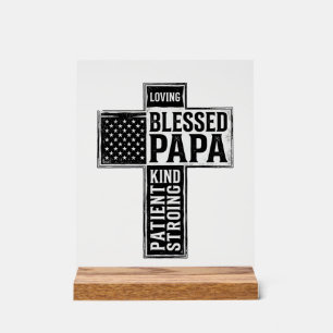 Papa béni Croix Christian Vintage Typographie De