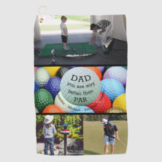 Papa beter dan Par Gepersonaliseerde Fotocollage   Golfhanddoek