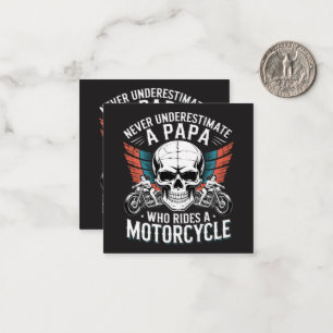 Papa Biker Die Een Motor Rijdt Notitiekaartje
