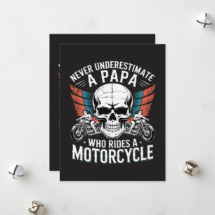 Papa Biker Die Op Een Motor Rijdt Feestdagenkaart