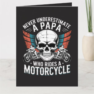 Papa Biker Die Op Een Motor Rijdt Kaart