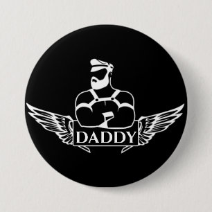 Papa (Biker/Leather)  Ronde Button 7,6 Cm