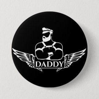 Papa (Biker/Leather)  Ronde Button 7,6 Cm