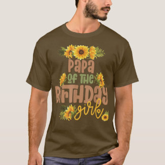 Papa Birthday Girl Sunflower Birthday-thema T-shirt