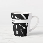 Papa Black Kitchen Tool Pattern Latte Mok (Rechts)
