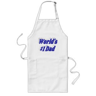 Papa blauw tekstlang schort