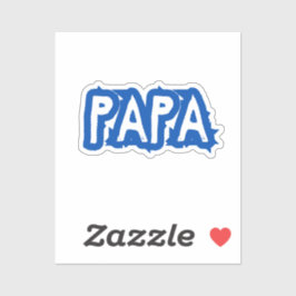 papa | Blue Dad Bubble Letter Sticker
