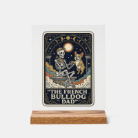 Papa Bouledogue Français Vintage Squelette Tarot T