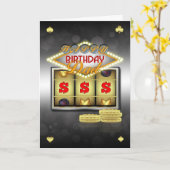 Papa Carte de voeux Anniversaire Casino Thème Avec (Fleur jaune)