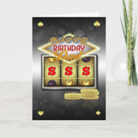 Papa Carte de voeux Anniversaire Casino Thème Avec