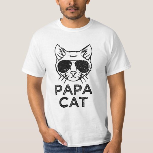 Papa Cat grappig gezegde mannen T-shirt (Voorkant)