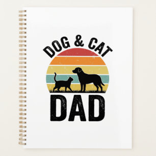 Papa Chien et Chat Vintage T-Shirt pour Amoureux d