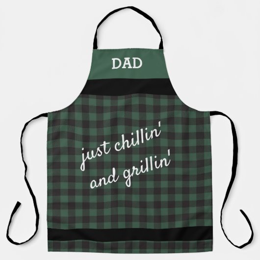 Papa - Chillin' en Grillin' Green Buffalo Pset Schort (Voorkant)