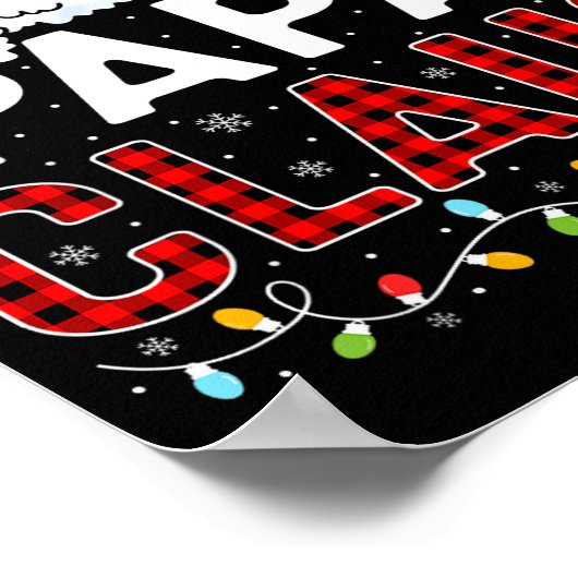 Papa Claus Christmas Lights Santa Hat Pajama Famil Poster (Hoek)