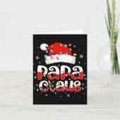 Papa Claus Funny Christmas Lights Pajama Family Ma Kaart (Voorkant)