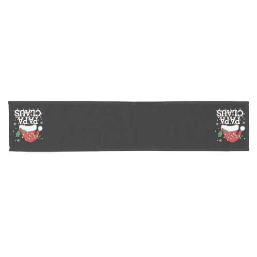 Papa Claus kerstlampjes Pajama familie komt overee Korte Tafelloper (Horizontaal)