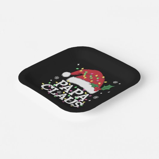 Papa Claus kerstlampjes Pajama familie komt overee Papieren Bordje (Gebogen)