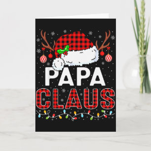 Papa Claus Kerstlichten Kerstman Hoed Pyjama Famil Kaart