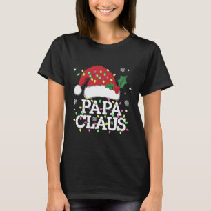 Papa Claus Kerstverlichting Pyjama Familie Matchin T-shirt
