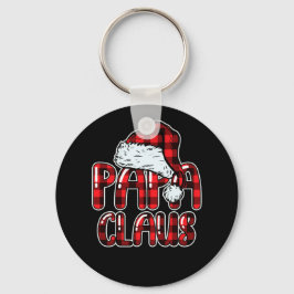 Papa Claus Santa Hat Red Buffalo met kerstmis Sleutelhanger