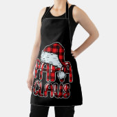 Papa Claus Santa Hat Red Buffalo Plaid Christmas Schort (Insitu)